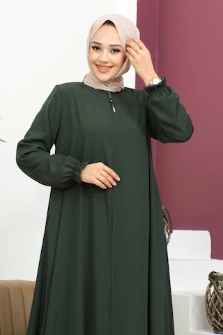 Medine İpeği Mevlana Ferace - Haki / F0123 Haki