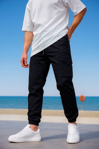 Kargo Cepli Paraşüt Kumaş Siyah Renk Erkek Pantolon-1817 Siyah