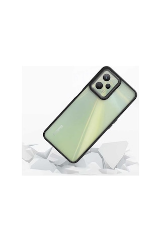 Realme C35 Kılıf Zore Flora Kapak Siyah