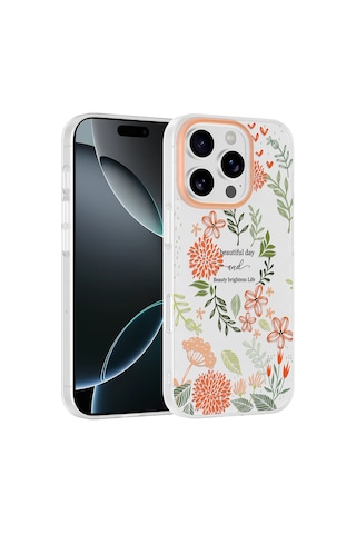 Apple iPhone Uyumlu 16 Pro Max Kılıf Kamera Korumalı Desenli Zore Klip Kapak - Beautiful -
