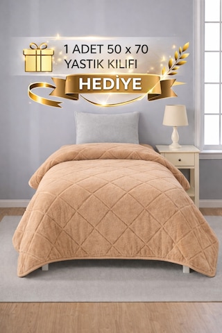 Welsoft Lüx Yorgan Tek Kişilik 155 X 215 Cm Kahverengi