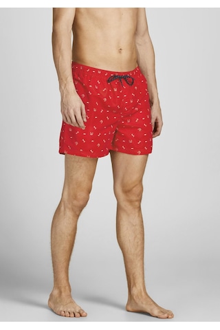 Jack & Jones Bulldog Logo Baskılı Deniz Şortu 12206071 Flame Scarlet Kırmızı