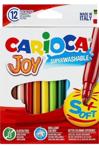 Frozen Lisanslı Kalemlik Hediyeli - Carioca Joy 12 Renk Yıkanabilir Keçeli Kalem Seti Pembe