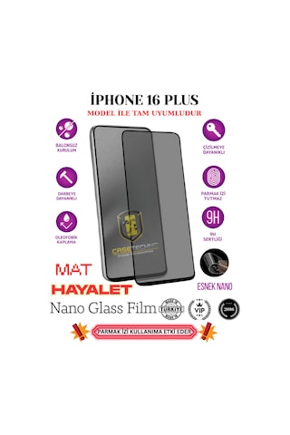 İphone 16 Plus Tam Uyumlu Mat Privacy Esnek Nano Ekran Koruyucu Film İphone 16 Plus Tam Uyumlu Mat Privacy Esnek Nano Ekran Koruyucu Film