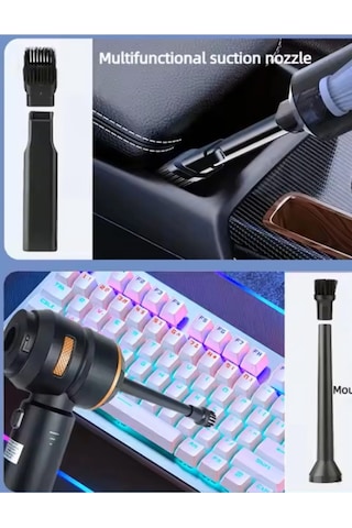 Diğer - Gri - Araç Süpürgesi Kablosuz El Süpürgesi 16000 Pa Güç, Usb Type-c, Fırçasız Motor