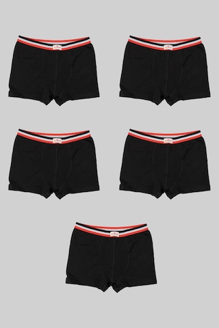 Ceylanoğlu 12'li Erkek Çocuk Likralı Sade Boxer-343-1 Siyah
