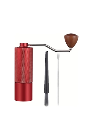 Topshop1 3 Adet Kırmızı Profesyonel Şık Kahve Çekirdeği Öğütücü Kaymaz Alüminyum Gövde Ayarlanabilir Çelik Bıçaklı Manuel Kahve Değirmeni