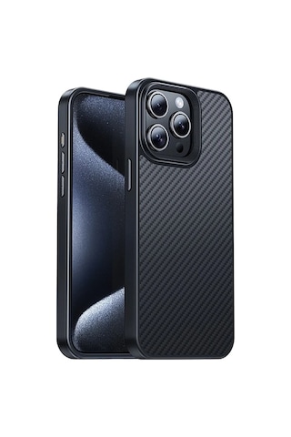 Hoco Apple iPhone Uyumlu 15 Pro Max As7 Kevlar Kılıf Manyetik Magsafeli Telefon Kılıfı- 5775 Siyah
