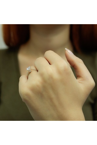 Lova E Renk 0,50 Karat Pırlanta Tektaş Yüzük - HRD Sertifikalı