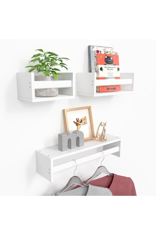 Damla 3 Lü Mutfak Rafı Beyaz