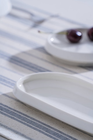 Acar Rumi Oval Kayık Tabak - 23 Cm Beyaz