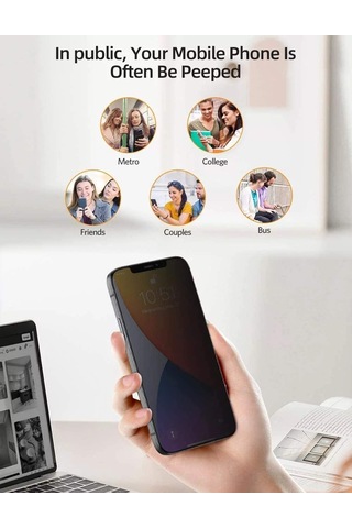 Xiaomi Poco C40 Uyumlu Privacy Hayalet Gizli Tam Kaplayan Ekran Koruyucu
