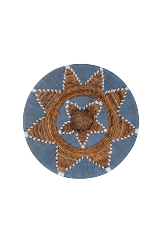 Bohem Hasır Yuvarlak Duvar Dekoru Bambu Ve Makrome İle Yapılan Duvar Süsü 50 Cm X 50 Cm-71