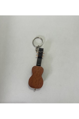 Gitar Ahşap El Yapımı Minyatür Anahtarlık Müzik Aleti Araba Süsü