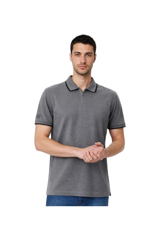 Arma Ar-ma Erkek Polo Yaka Tişört Baskisiz Basic Yaka Fermuarli Örme Kumaş Regular Fit %100 Pamuk 30/1 Çift Toplama Penye Pike Y31374356502 Gri-g3