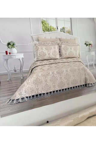 Şönil 3 Parça Yatak Örtüsü Seti Çift Kişilik 255x265 Cm Lüx Yatak Örtüsü Çeyizlik Yatak Odası Takımı Çok Renkli