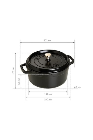 Staub La Cocotte Döküm Tencere, Siyah,24 Cm Diğer
