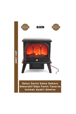 Delux Serisi Salon Dekoru Dekoratif Obje Farklı Tasarım Isıtmalı Ayaklı Şömine