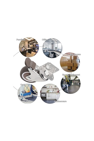 /ha/4x Tekerlek - 25 Mm Mobilya İçin Küçük Döner Tekerlekler Frenli Bir Diğer