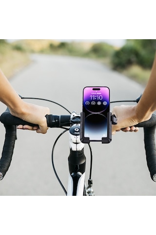 Yys-615 Motosiklet Bisiklet Yarı Sarılmış Sürme Navigasyon Cep Telefonu Tutucusu Siyah㪶ꞁ Siyah㪶ꞁ