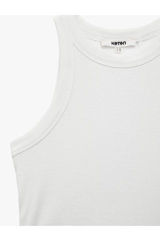 Koton Slim Fit Arkası Dantel Detaylı Kolsuz Halter Yaka Atlet Bluz Kırık Beyaz 6sak10500ek Ekru