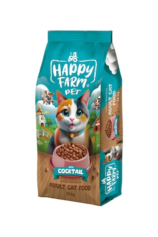 Happy Farm Yetişkin Kedi Maması Kokteyl 15 Kg