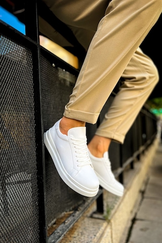 Roof Atelier Erkek Beyaz Bağcıklı Spor Ayakkabı - 979 - Santoni Crt Spor Beyaz
