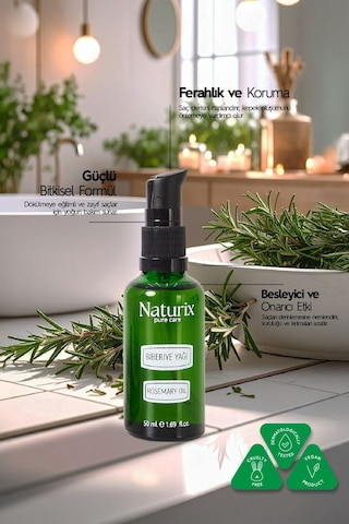 Biberiye Yağı %100 Doğal Dökülme Karşıtı, Saç Uzamasını Ve Kepek  - 50 Ml