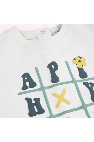 Kız Çocuk Baskılı Sweatshirt Ekru 2421gb08024-4923 001