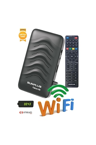 Sunplus Falcon Çanaklı-çanaksız Wi-fi Dahil Full Hd Sınırsız Sinema Paketli Uydu Alıcısı