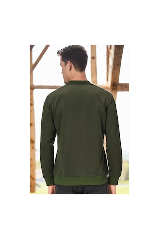 V4007 Dewberry Erkek Sweatshırt-düz Haki Düz Haki
