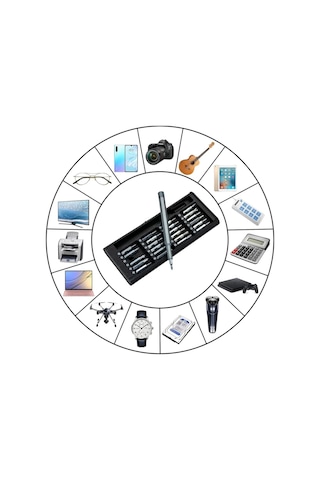 Merttools 25 Parça Mıknatıslı Tornavida Seti Deri Çantalı Laptop Gözlük Saat Tamir