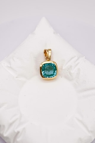 Mavi Topaz Taşlı 14 Ayar Altın Kolye Ucu Modern Detaylarıyla Işıltılı Ve Göz Alıcı-7664