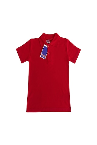 Angelos Girls Kız Çocuk Okul Tarz %100 Pamuk T-shirt -5-17 Yaş Ag006 Kırmızı