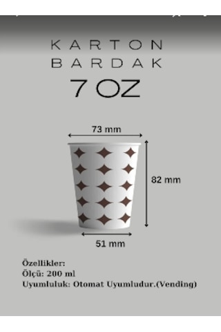 200 Adet Karton Bardak 7 Oz Kullan At Karton Bardak Kağıt Bardak