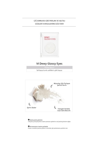 Missha M Dewy Glossy Eyes Parlak ve Işıltılı Görünüm Sunan Göz Farı White Beach