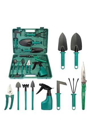 10'lu Mini Güçlü Bahçe Hobi Seti Bitki Çiçek Bakım Seti Paslanmaz