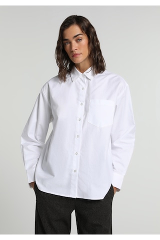 Colin's Colins Boyfriend Fit Shirt Neck Düz Kadın Beyaz Uzun Kol Gömlek Cl1081487 Q1.v1 Wht