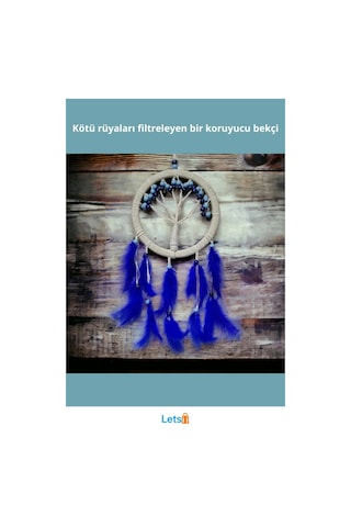 Rüya Kovan Hayat Ağacı Dream Catcher 57 Cm Uzunluk 22 Cm En 1 Adet