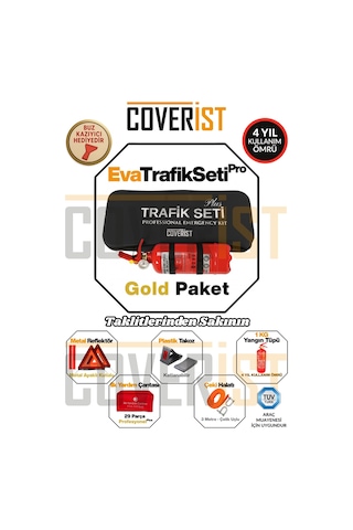 Eva Trafik Seti Plus - 1 Kg Yangın Tüpü - 4 Yıllık - Siyah - Gold Paket