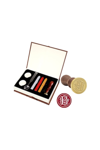 Kartlar, Zarflar, Davetiyeler, Şarap Paketleri, Düğün Mektupları İçin Mühürleme Mum Çubukları İle Klasik Mühür Damgası Seti - Stil B