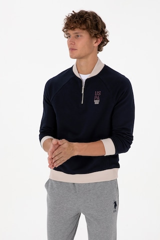 U.S. Polo Assn. Erkek Yarım Fermuarlı Comfort Fit Lacivert Basic Sweatshirt 50316303-VR033
