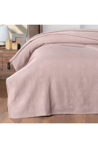 Maxstyle Çift Kişilik %100 Pamuk Pike Pudra 200x220 Cm Renkli