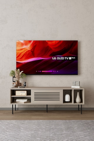 Umay 160 Cm Tv Ünitesi 100% Mdf Metal Ayak Bej