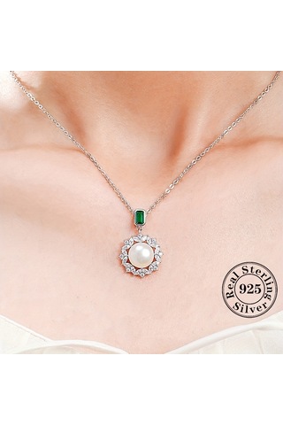 İnci Kolye Niş Tasarım Zincir Takı Gümüş