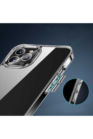 Apple Uyumlu iPhone 14 Pro Standlı Şeffaf Silikon Zore L-stand Kılıf-renksiz Renksiz