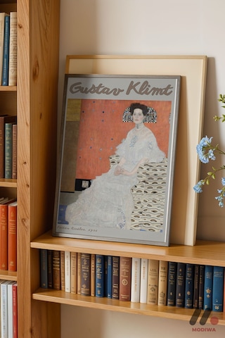 Gustav Klimt Kadın Portresi, Siyah Çerçeveli Duvar Tablosu - Sanatsever Hediyesi