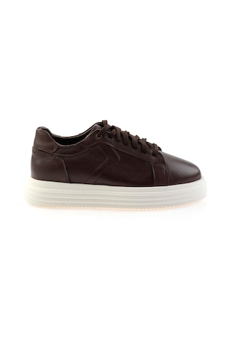 Bambi Kahve Hakiki Deri Erkek Sneaker E01595002543 Kahve