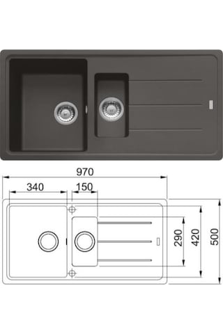 Franke Bfg 651-97 Slate Grey Granit Eviye + Franke Active Plus Doccia 2.0 Slate Grey Spiralli Mutfak Bataryası Seti Antrasit