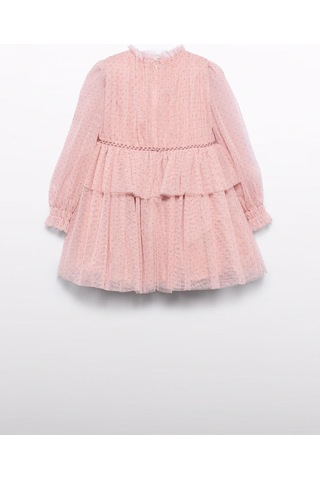 Mayoral Abel&lula Kız Çocuk Uzun Kol Tüllü Elbise Pembe
